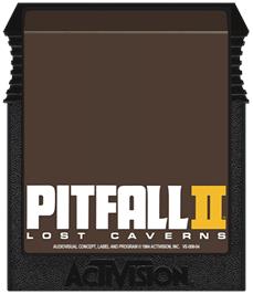 Cartridge artwork for Pitfall 2 - Lost Caverns on the Coleco Vision.