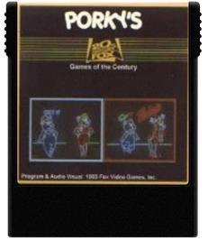 Cartridge artwork for Porky's on the Coleco Vision.