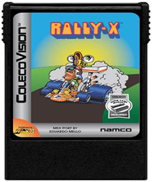 Cartridge artwork for Rally-X on the Coleco Vision.