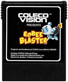 Cartridge artwork for Robee Blaster on the Coleco Vision.