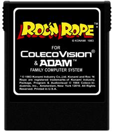 Cartridge artwork for Roc 'n Rope on the Coleco Vision.