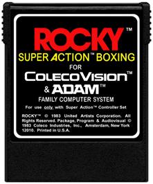 Cartridge artwork for Rocky Super Action Boxing on the Coleco Vision.