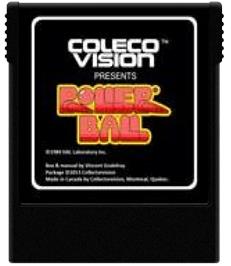 Cartridge artwork for Roller Ball on the Coleco Vision.