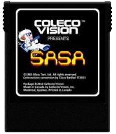 Cartridge artwork for Sasa on the Coleco Vision.