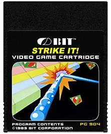 Cartridge artwork for Strike It! on the Coleco Vision.
