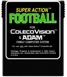 Cartridge artwork for Super Action Football (soccer) on the Coleco Vision.