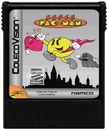 Cartridge artwork for Super Pac-Man on the Coleco Vision.