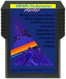 Cartridge artwork for Tomarc The Barbarian on the Coleco Vision.