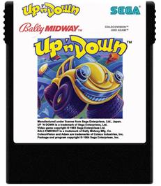 Cartridge artwork for Up'n Down on the Coleco Vision.