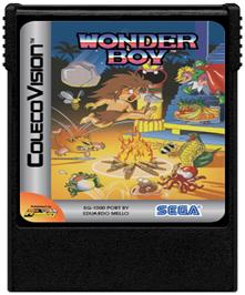 Cartridge artwork for Wonder Boy on the Coleco Vision.