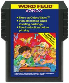 Cartridge artwork for Word Feud on the Coleco Vision.
