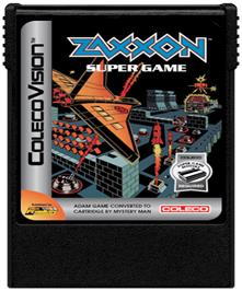 Cartridge artwork for Zaxxon Super Game on the Coleco Vision.