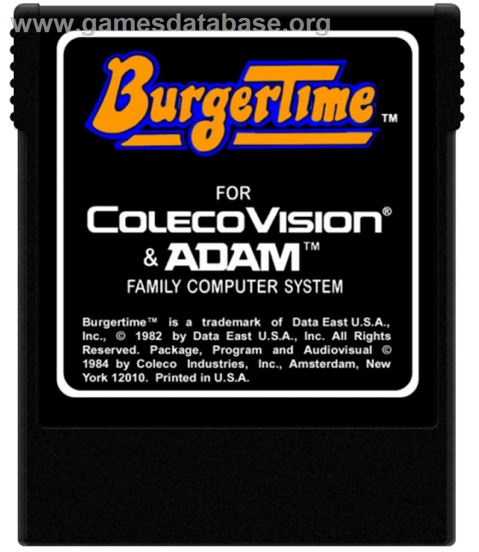 Burgertime - Coleco Vision - Artwork - Cartridge