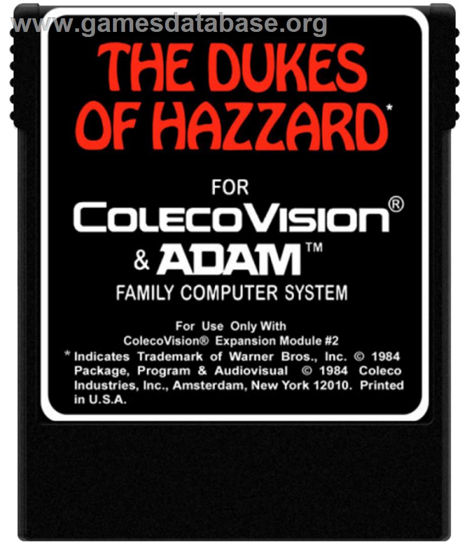 Dukes Of Hazzard, The - Coleco Vision - Artwork - Cartridge