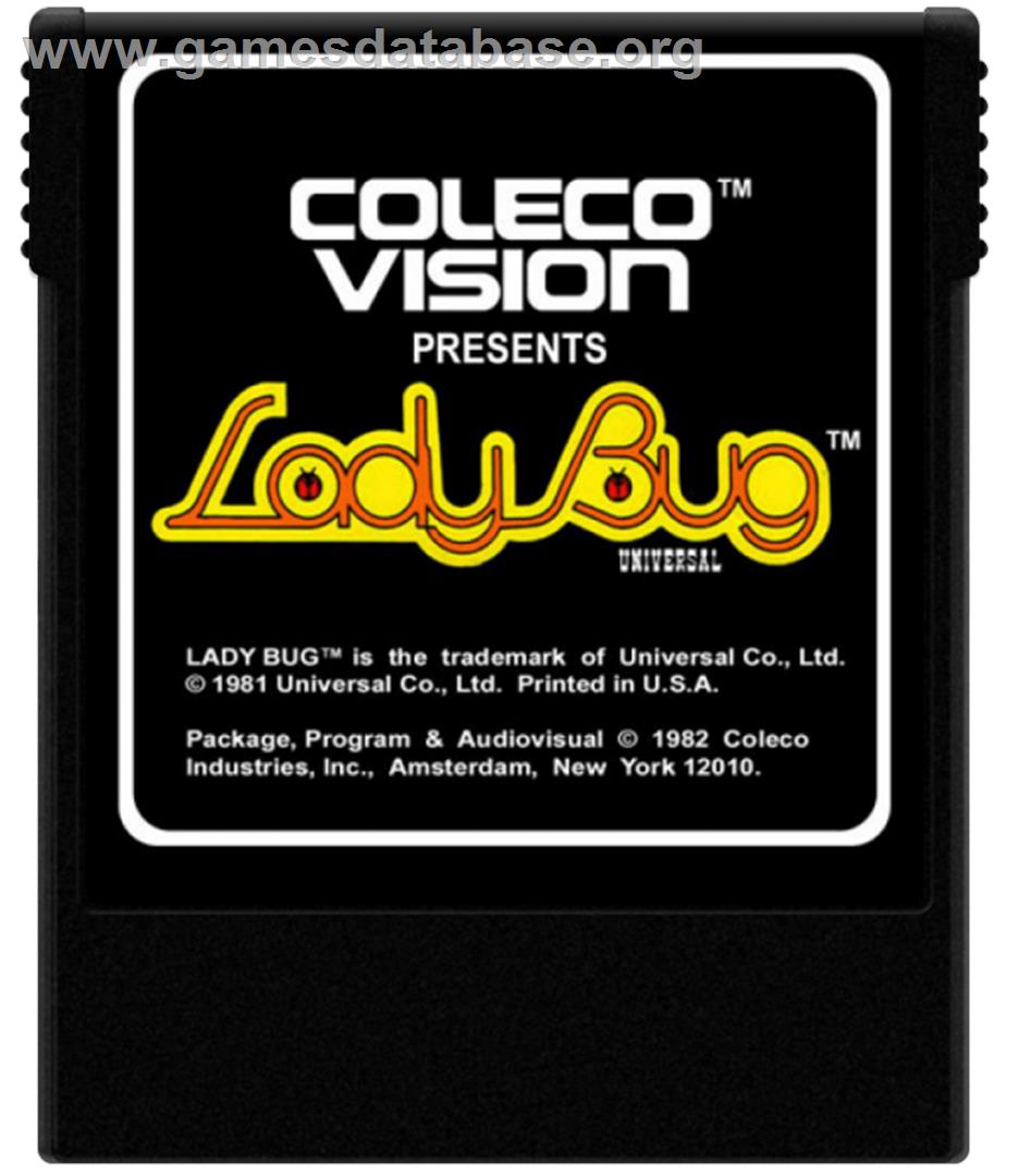 Lady Bug - Coleco Vision - Artwork - Cartridge