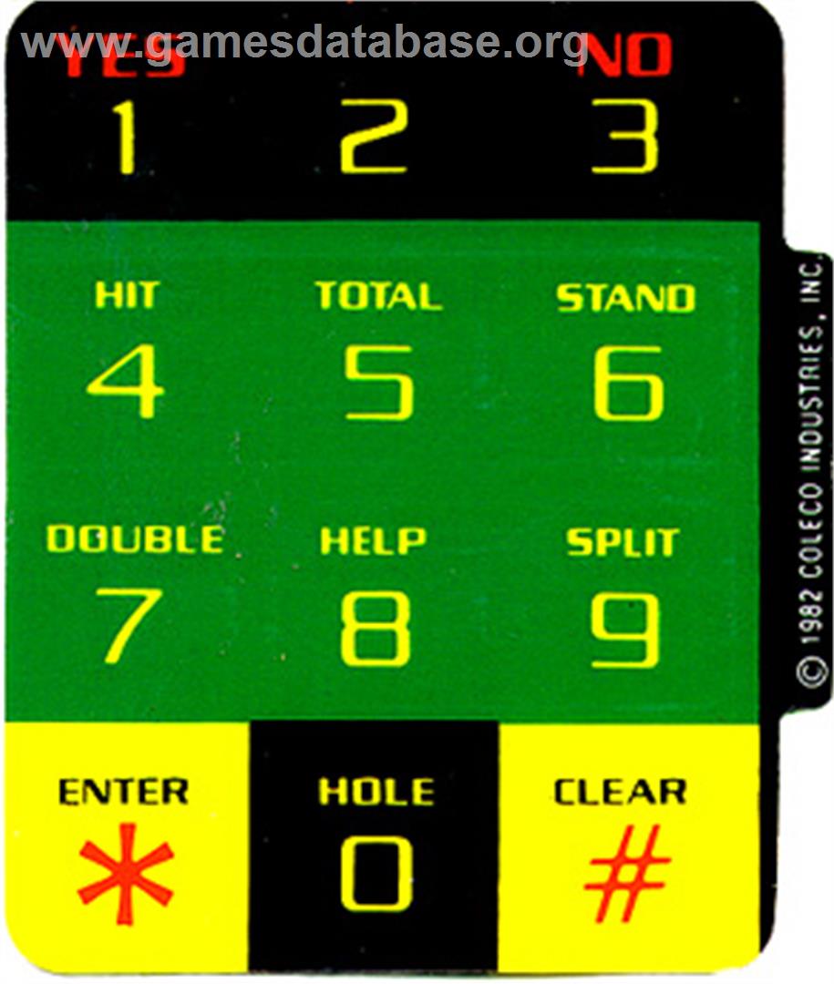 Ken Uston Blackjack/poker - Coleco Vision - Artwork - Overlay