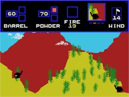 In game image of Artillery Duel on the Coleco Vision.