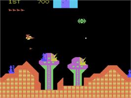 In game image of Cosmic Avenger on the Coleco Vision.