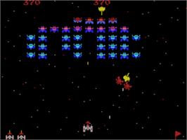 In game image of Galaxian on the Coleco Vision.