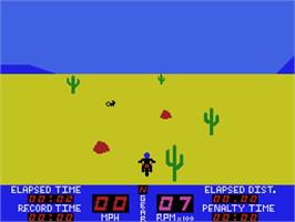 In game image of Motocross Racer on the Coleco Vision.