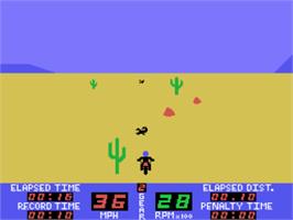 In game image of Motocross Racer on the Coleco Vision.
