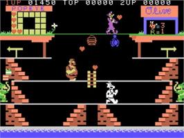 In game image of Popeye on the Coleco Vision.