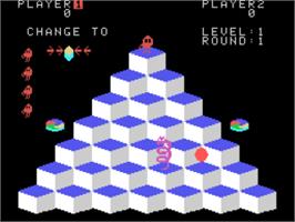 In game image of Q-bert on the Coleco Vision.