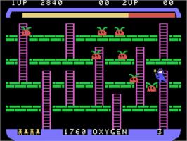 In game image of Space Panic on the Coleco Vision.