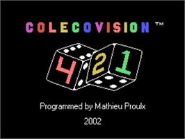 Title screen of 421 on the Coleco Vision.