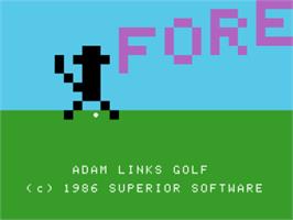 Title screen of Adam Links Golf on the Coleco Vision.