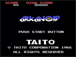 Title screen of Arkanoid on the Coleco Vision.