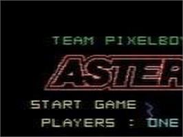 Title screen of Asteroids on the Coleco Vision.
