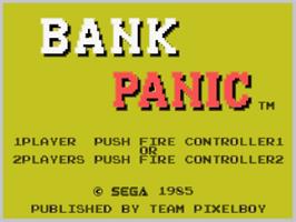 Title screen of Bank Panic on the Coleco Vision.