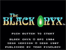 Title screen of Black Onyx, The on the Coleco Vision.