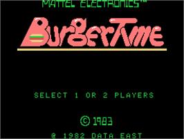 Title screen of Burger Time on the Coleco Vision.