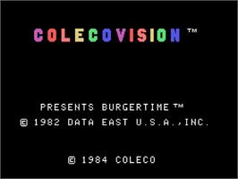 Title screen of Burgertime on the Coleco Vision.