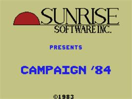 Title screen of Campaign '84 on the Coleco Vision.