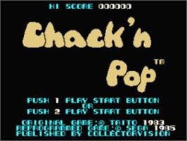 Title screen of Chack'n Pop on the Coleco Vision.
