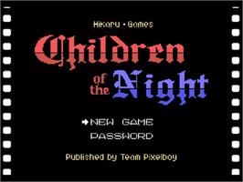 Title screen of Children Of The Night on the Coleco Vision.