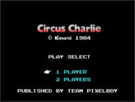 Title screen of Circus Charlie on the Coleco Vision.