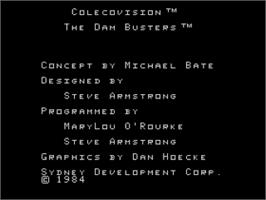 Title screen of Dam Busters, The on the Coleco Vision.