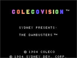Title screen of Dambusters on the Coleco Vision.