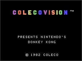 Title screen of Donkey Kong on the Coleco Vision.