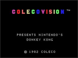 Title screen of Donkey Kong on the Coleco Vision.