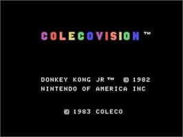 Title screen of Donkey Kong Junior on the Coleco Vision.