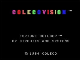Title screen of Fortune Builder on the Coleco Vision.