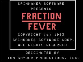 Title screen of Fraction Fever on the Coleco Vision.