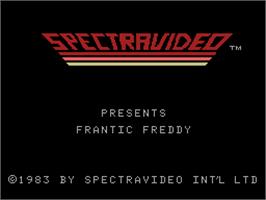 Title screen of Frantic Freddy on the Coleco Vision.
