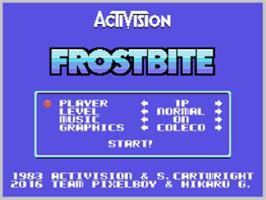 Title screen of Frostbite on the Coleco Vision.