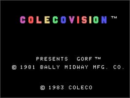 Title screen of Gorf on the Coleco Vision.